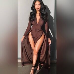 Fashion Nova Brown Maxi Dress